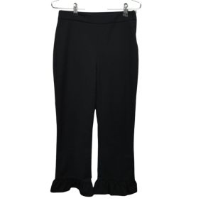 PANTALON TELA NEGRO VOLADO EN BAJOS ZARA T S