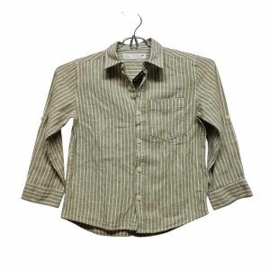 CAMISA A RAYAS VERDE BCO ZARA T 6