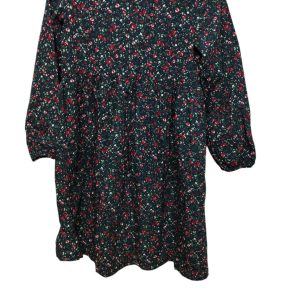 VESTIDO AZUL FLORCITAS ROJAS VERDE BCO T 11-12