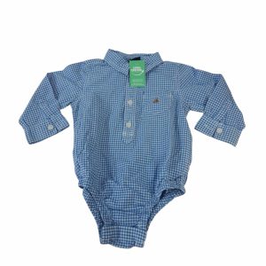 BODY CAMISA CUADRILLE CELESTE BCO GAP T12/18M