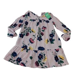VESTIDO ROSA FLORES GDES AZULES LOGG T3/4