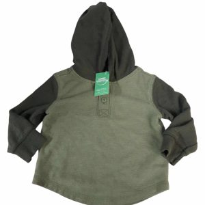 REMERA DOS TONOS VERDE CAPUCHA OLD NAVY T12/18M