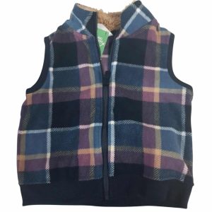 CHALECO POLAR CUADROS AZUL ROSA AMARILLO CARTERS T24M
