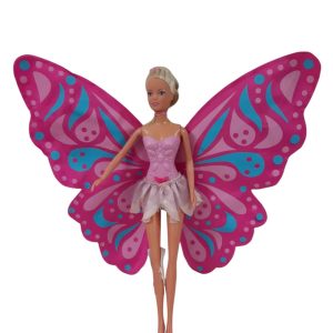muñeca tipo barbie con alas rosada simba toys