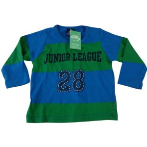REMERA FRANJAS AZUL VERDE BAS T12M
