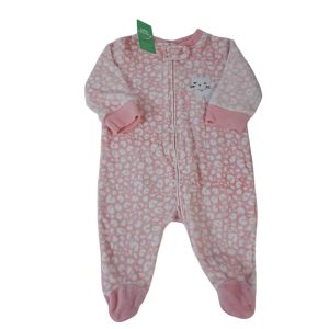 PIJAMA PIEL DURAZNO ANIMAL PRINT ROSA BCO GATITA SIN MARCA T6M
