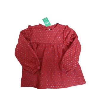 REMERA ROJA LUNARES AZULES BRILLOS ZY GIRL T4/5