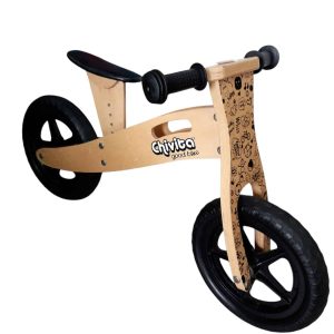 CHIVITA DE MADERA DIBUJOS EN NEGRO