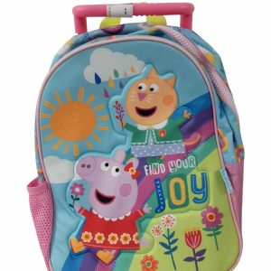 MOCHILA CARRITO ROSA PEPPA BORDE RASPADITO