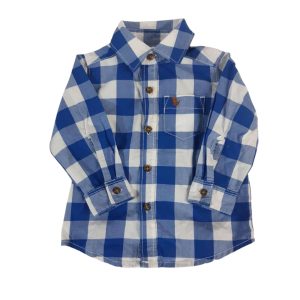 CAMISA CUADROS AZUL BCO CARTERS T9M