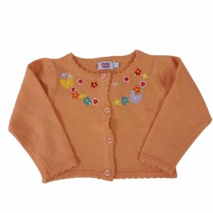 SACO LANA NARANJA FLORES BORDADAS CUTIE T0/6M FR