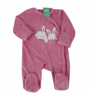 PIJAMA PIEL DURAZNO ROSA CONEJOS BCOS SIN MARCA T6M
