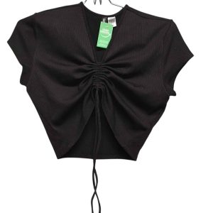 REMERA NEGRA ALG RAYADO FRUNCE TIRAS DIVIDED T M