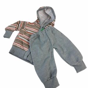CONJ SACO Y PANT ALG RAYADO MARRON NARNAJA BEIGE GRIS BB
