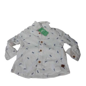CAMISA BCA LENTES AZULES ESTAMPA ZARA T6/9M