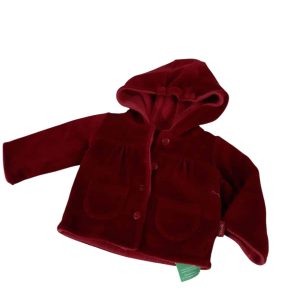 SACO ROJO PIEL DURAZNO INTERIOR CORDERITO CHEEKY T3/6M