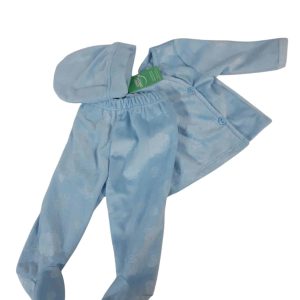 CONJ BATITA PELELE Y GORRO PIEL DURAZNO CELESTE SM TNB