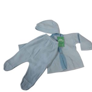 CONJ BATITA PELELE Y GORRO CELESTE SIN MARCA TNB