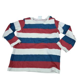 REMERA FRANJAS BEIGE AZUL ROJO H&M T6/9M
