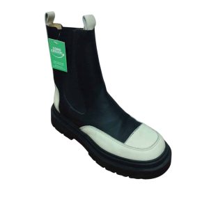 BOTA 1/2 CAÑA CUERINA NEGRO BEIGE ELASTICO CONTENTINA T 38