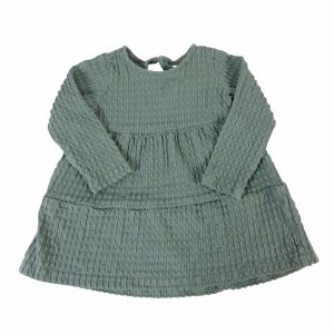VESTIDO ALG VERDE FRUNCES H&M T6/9MM