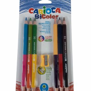 LAPICES CARIOCA BICOLOR CON SACAPUNTA POR 6