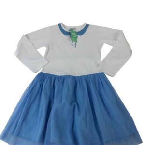 VESTIDO ALG BLANCO ESTAMPA CELESTE POLLERIN TUTU TOP TOP T3/4