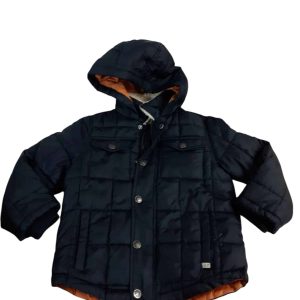 CAMPERA AZUL CORDERITO CUELLO CAPUCHA INT NARANJA ZARA T5