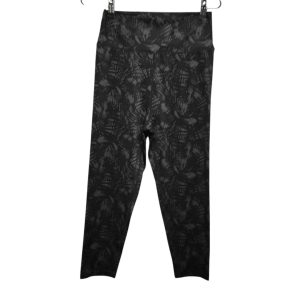 CALZA LYCRA NEGRO GRIS HOJAS JFU T M NUEVA