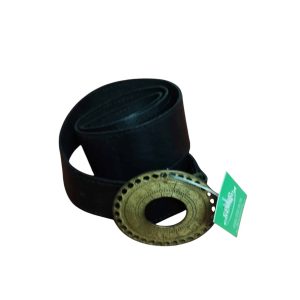 CINTURON CUERINA NEGRO HEBILLA METAL REDONDA MCH MRC