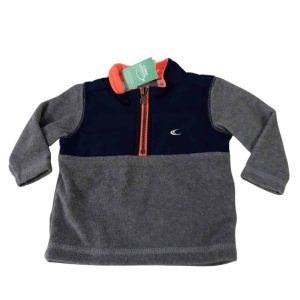 BUZO POLAR GRIS AZUL MEDIO CIERRE NARANJA FLUO CARTERS T6M
