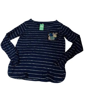 REMERA RAYADA AZUL BCA FLORES BORDADAS THOMAS TRENT T14