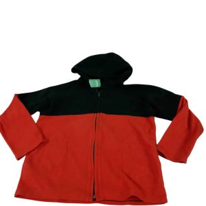 CAMPERA POLAR VERDE NARANJA T10 SIN MARCA