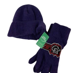 GORRO DE LANA CON GUANTES VIOLETAS FOX