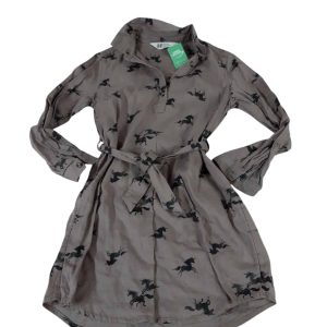 VESTIDO MARRON UNICORNIOS NEGROS H&M T6/7