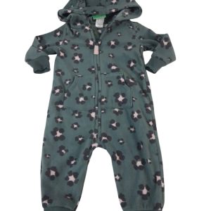 ENTERITO POLAR VERDE FLORES MARRON ROSA CAPUCHA CARTERS T6M