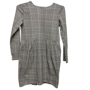VESTIDO ALG CUADRILLE NEGRO BCO ROSADO H&M T 8-10