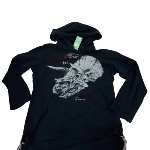 REMERA AZUL CON CAPUCHA AWESOME CABEZA DINO FUZARKA T7/8 GT