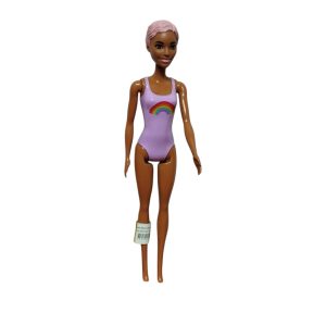 MUÑECA BARBIE CON MALLA LILA ARCOIRIS MATTEL RASP