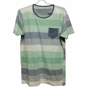 REMERA ALG FRANJAS VERDE GRIS BCO PUNTITOS T L APROX