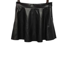 POLLERA CUERINA NEGRO H&M T 5-6