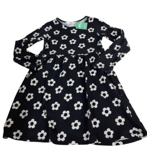 VESTIDO ALG GRIS OSCURO FLORES H&M T7/8