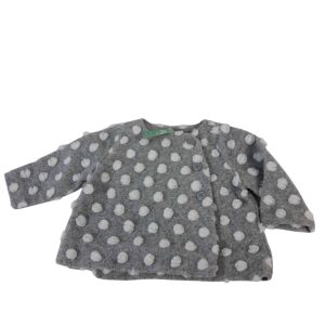 SACO GRIS LUNARES BLANCOS GAP T6/12M