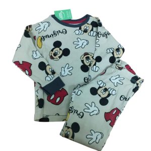 PIJAMA PANTALON BUZO BEIGE GRIS MICKEY DISNEY T 2