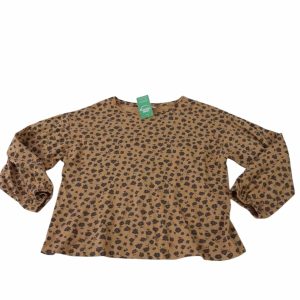 REMERA ALG MARRON FLORES GRISES ZARA T8