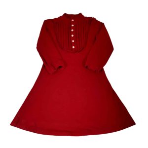 VESTIDO ALG ROJO PLIZADO PECHO RALPH T 3