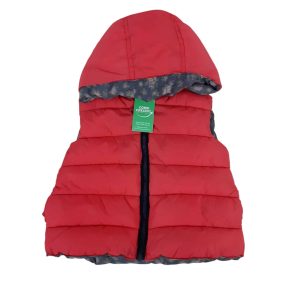 CHALECO INFLADITO REVERSIBLE ROJO GRIS FLORES ZARA T1/2 AP