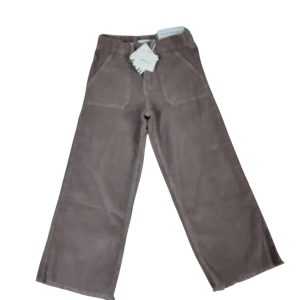 PANTALON PANA ANCHO MARRON CLARITO ZARA T5/6 NEUVO