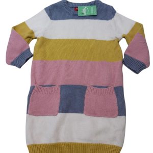 VESTIDO HILO RAYAS BCO ROSA CELESTE AMARILLO PAPPOLINO T12M AP