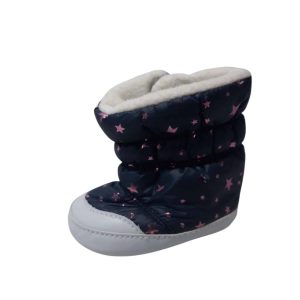 BOTAS AZULES ESTRELLAS ROSADAS FORRADAS BEBE